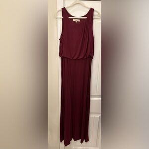 Ann Taylor Loft Burgundy Sleeveless Maxi Dress L